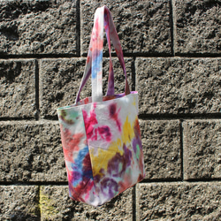 [受注制作]TIE-DYE TOTE BAG-タイダイ染トートバッグ【A4】 4枚目の画像