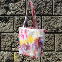 [受注制作]TIE-DYE TOTE BAG-タイダイ染トートバッグ【A4】 3枚目の画像