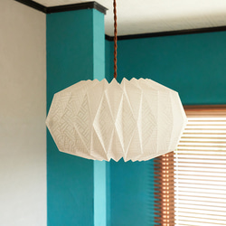 Origami Pendant Lamp Cloud Ｍサイズ　土佐落水和紙 2枚目の画像