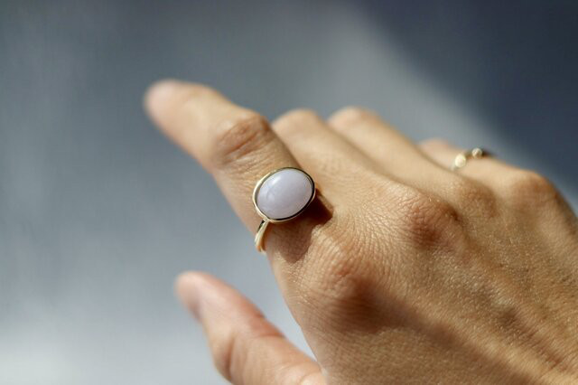 ラベンダー翡翠 オーバルカットリング ラベンダー翡翠 オーバルカットリング