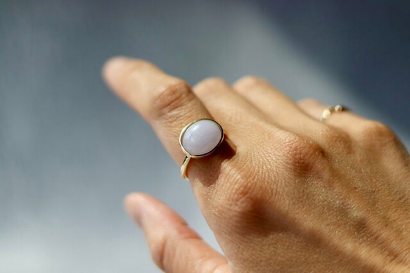 ラベンダー・翡翠リング ぽってりと愛らしいラベンダー翡翠リング – 柳澤商会 ジュエリー