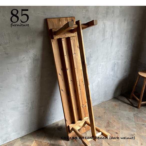 【サイズオーダー可能】無垢材 ベンチ【138cm】癒されるベンチスツール 10枚目の画像