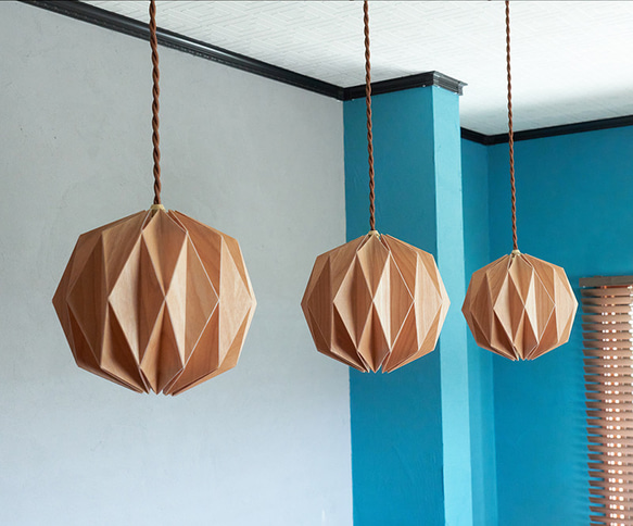 Origami Pendant Lamp Sphere 樺桜 4枚目の画像