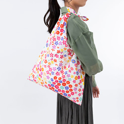 Azuma 手提包 - 小花 - 100% 棉（有機棉）Azuma 包，帶長手柄，可用作環保包 第7張的照片