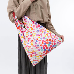 Azuma 手提包 - 小花 - 100% 棉（有機棉）Azuma 包，帶長手柄，可用作環保包 第11張的照片