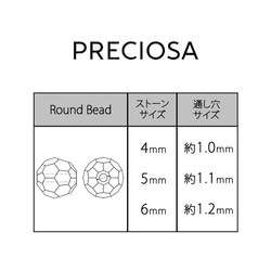 チェコビーズ ラウンド 4mm 5mm 6mm【プレシオサ】ビーズ パーツ ガラスパーツ ●ライトコロラドトパーズ 2枚目の画像