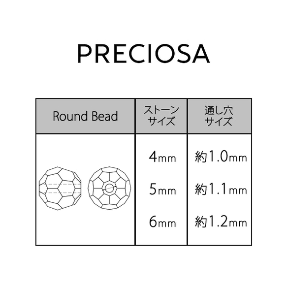 チェコビーズ ラウンド 4mm 5mm 6mm【プレシオサ】ビーズ パーツ ガラスパーツ ハンドメイド●トパーズ 2枚目の画像