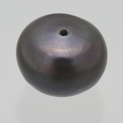 淡水パール　片穴ルース　ボタン型ポテト　ブルーブラック　13-14mm AB-B級品 商品番号5413AB 3枚目の画像