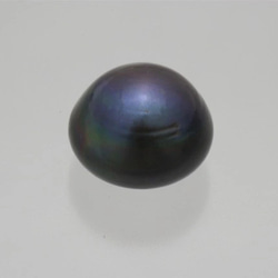淡水パール　片穴ルース　ボタン型ポテト　ブルーブラック　16mm AB級品 商品番号5416AB 2枚目の画像