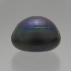 淡水パール　片穴ルース　ボタン型ポテト　ブルーブラック　16mm AB級品 商品番号5416AB 1枚目の画像