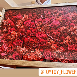 赤いお花のフラワーBOX A3サイズ【送料無料】還暦祝い 誕生日 記念日 6枚目の画像