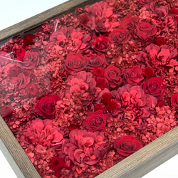 赤いお花のフラワーBOX A3サイズ【送料無料】還暦祝い 誕生日 記念日 3枚目の画像