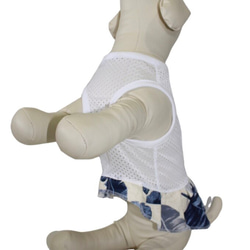 メッシュ 犬服  ペット服 クール 夏 タンクトップ ブルー スカート イタグレ コーギー ダックス フレブル  中型犬 11枚目の画像