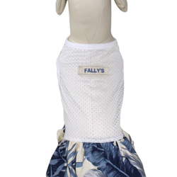 メッシュ 犬服  ペット服 クール 夏 タンクトップ ブルー スカート イタグレ コーギー ダックス フレブル  中型犬 10枚目の画像