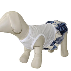 メッシュ 犬服  ペット服 クール 夏 タンクトップ ブルー スカート イタグレ コーギー ダックス フレブル  中型犬 7枚目の画像