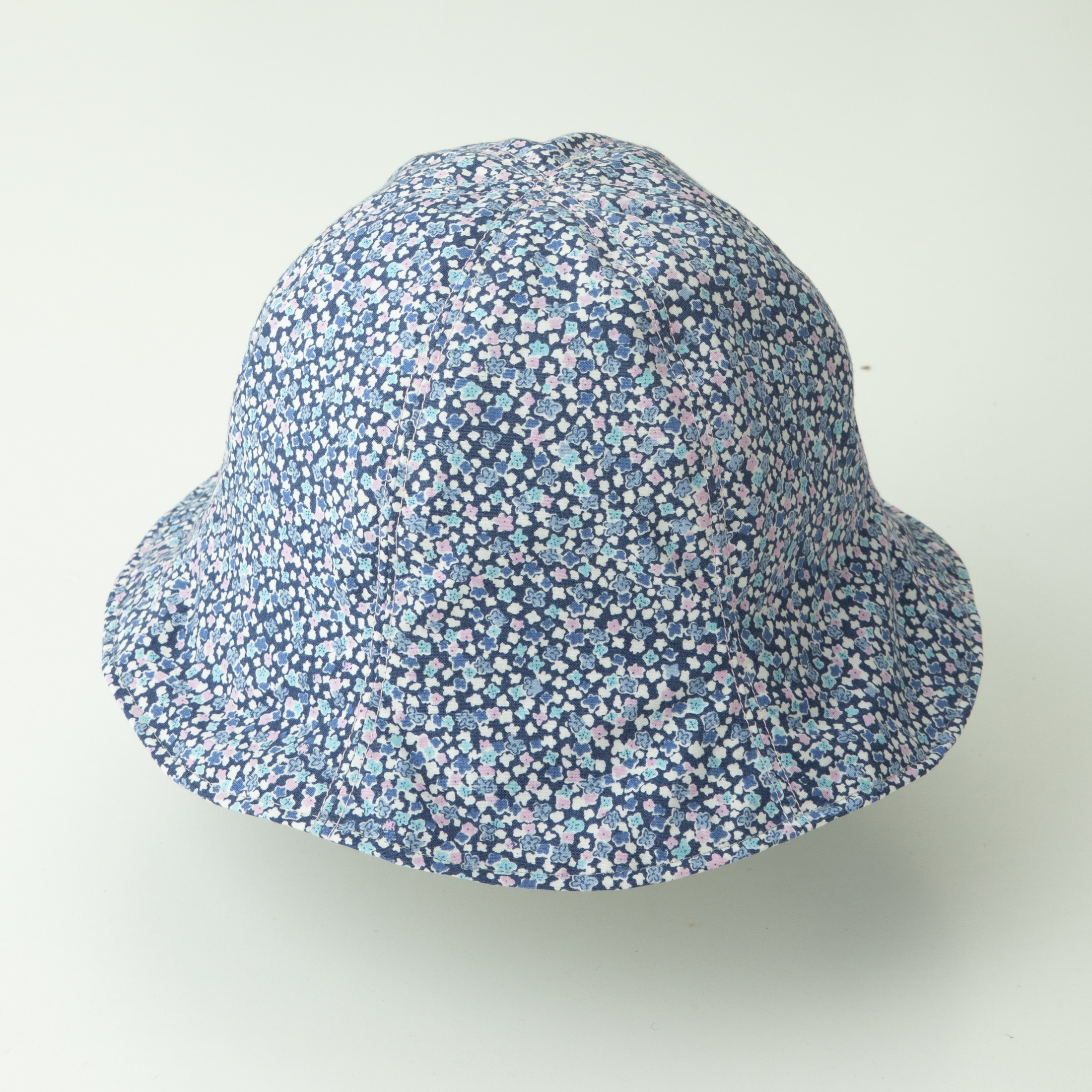帽子　リバーシブル　①水色 子供リバーシブルチューリップハット／水色×紫陽花色／SS 帽子(ベビー