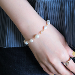 Sérstö perla bracelet：バロックパールブレスレット　アシンメトリーデザイン 2枚目の画像