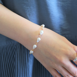 Sérstö perla bracelet：バロックパールブレスレット　アシンメトリーデザイン 9枚目の画像