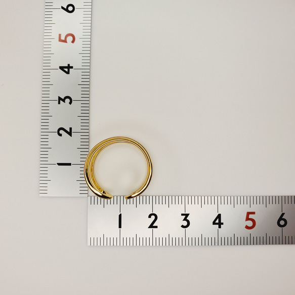 ❅silver925 簡約精緻雙環均碼可調節金色/銀色 第5張的照片