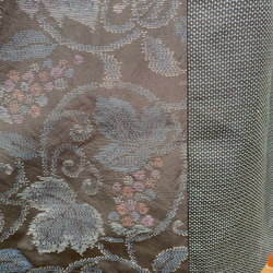 大島紬　3柄　紺色系パッチワーク　スカート　花柄　着物リメイク　ミモレ~ロング丈　154 6枚目の画像