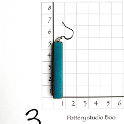 陶ピアス　長方形 4枚目の画像