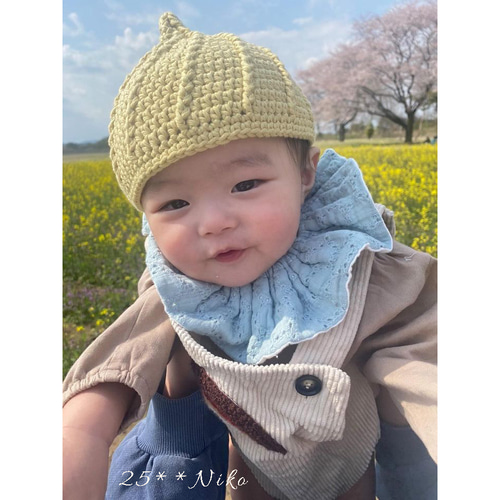 コットン100＊ホイップ帽子 どんぐり帽子 ベビー 赤ちゃん 子供 春 夏 