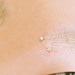 14K金 ゴールド 三角形  ヘリックス アイブロウ イヤーロブ ロック ダイス バナナバーベル そピアス イヤリング 10枚目の画像