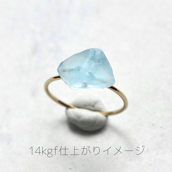 藍色托帕石（輻照）礦物寶石 14kgf / 銀 925 戒指 [可用寶石，可用金屬配件] 第4張的照片