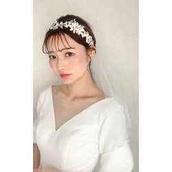 RE54  ウェディング ヘッドドレス　カチューシャ ブライダル ヘアアクセサリー 結婚式 前撮り 卒業式 5枚目の画像