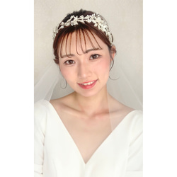 RE54  ウェディング ヘッドドレス　カチューシャ ブライダル ヘアアクセサリー 結婚式 前撮り 卒業式 6枚目の画像