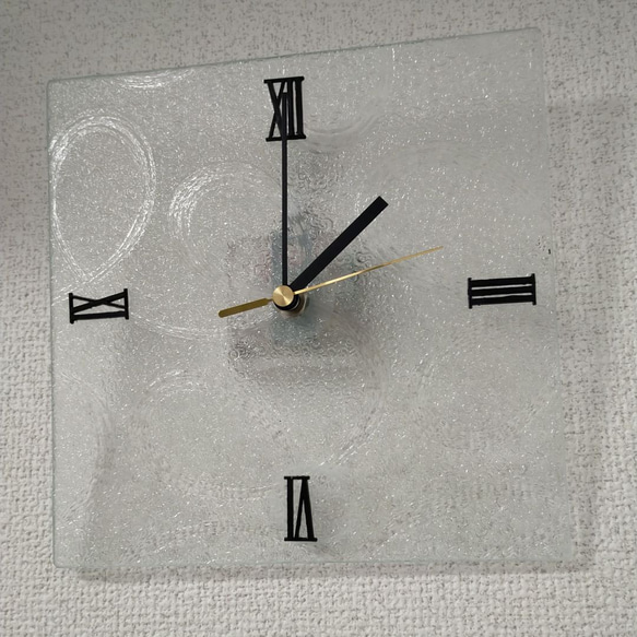 昭和ガラス　掛け時計　「うねり」「波」　波模様 7枚目の画像