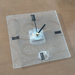 昭和ガラス　掛け時計　「うねり」「波」　波模様 1枚目の画像