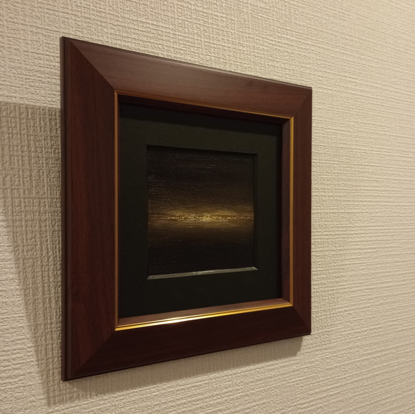 Sold『静 -black-』純金箔の金継ぎアート インテリア モダン シンプル 和み 癒し ゴールド シック 額 6枚目の画像