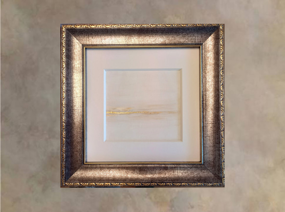Sold『静 -white』 純金箔の金継ぎアート モダン シンプル リラックス 和み 癒し ゴールド 抽象画 1枚目の画像