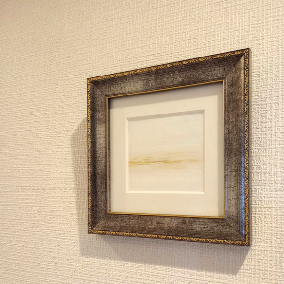 Sold『静 -white』 純金箔の金継ぎアート モダン シンプル リラックス 和み 癒し ゴールド 抽象画 3枚目の画像