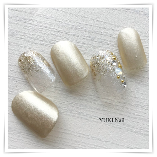 マットゴールド ネイルチップ（つけ爪） yuki-nail 通販 14098623