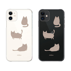 送料無料 猫 スマホケース iPhone15 14 pro se ほぼ全機種対応 xperia クリア カバー oppo 8枚目の画像