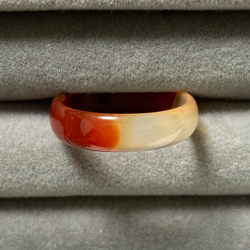 【海外限定】Simuero Agosto Ring オレンジグラデーション 瑪瑙 Agosto - Handmade gold plated ring | Simuero