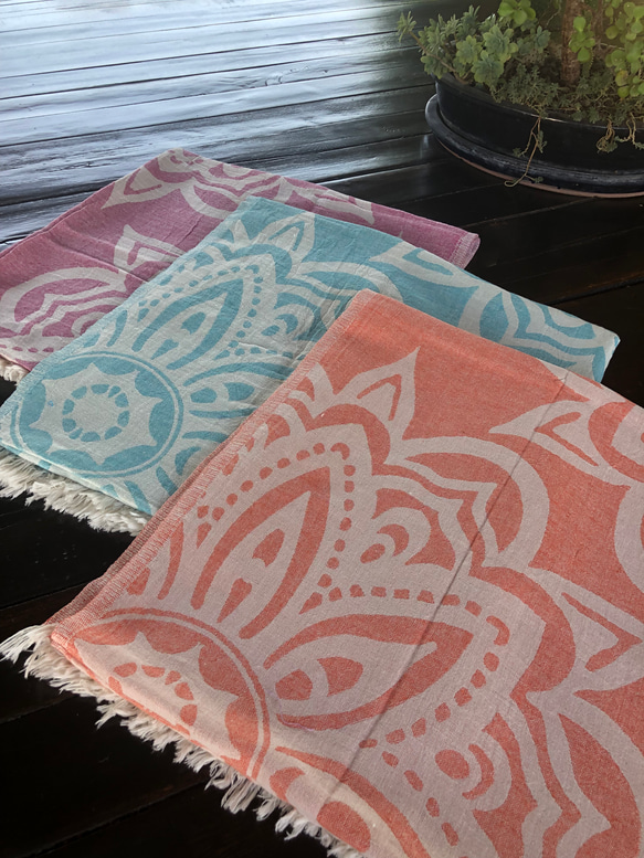 トルコ・ペシュテマル・オーガニックコットン・バスタオル・曼荼羅