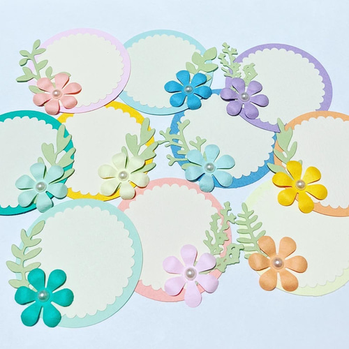 お花のメッセージカード✿サークル✿10枚✿ メッセージカード