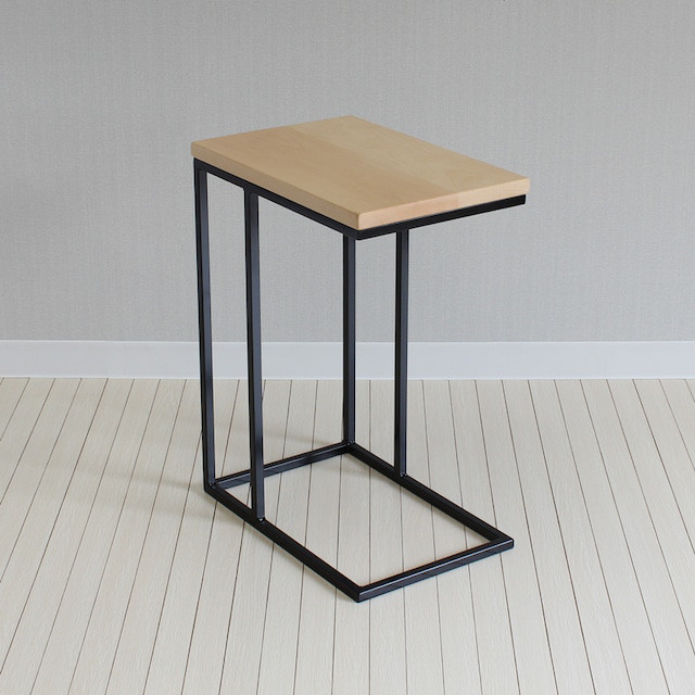 ビーチ材とアイアンのソファテーブル 天然木無垢材  送料無料 シンプル 北欧 おしゃれ