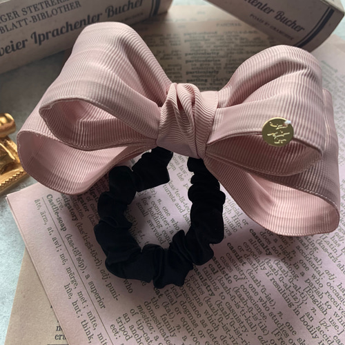 再販【選べる5色】ビッグリボン ワイヤーリボン シュシュ ヘアゴム