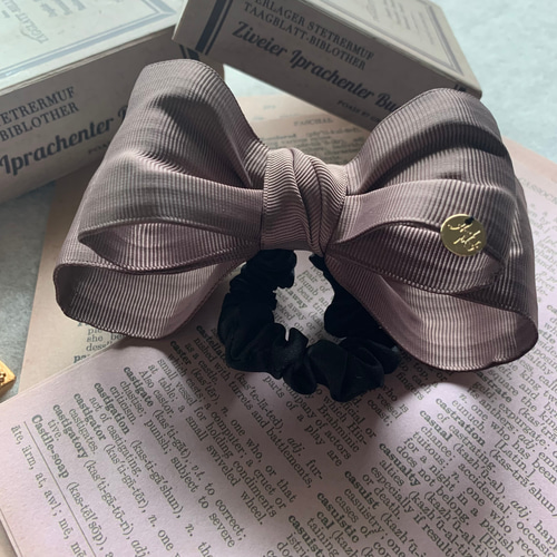 再販【選べる5色】ビッグリボン ワイヤーリボン シュシュ ヘアゴム