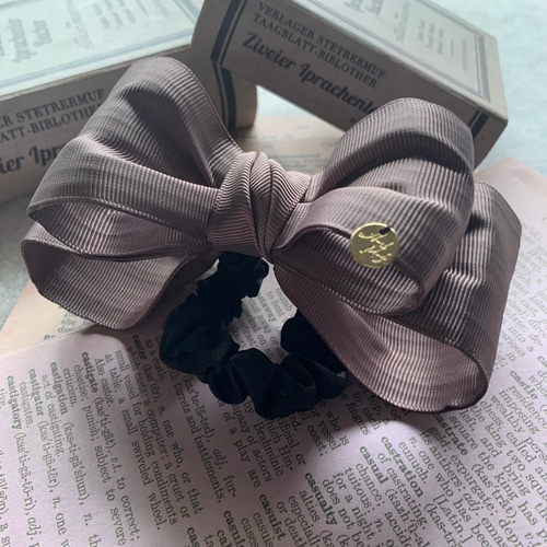 再販【選べる5色】ビッグリボン ワイヤーリボン シュシュ ヘアゴム