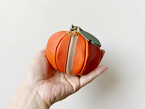 【訂製（生產時間約2週）】義大利皮革橘子小袋 第7張的照片