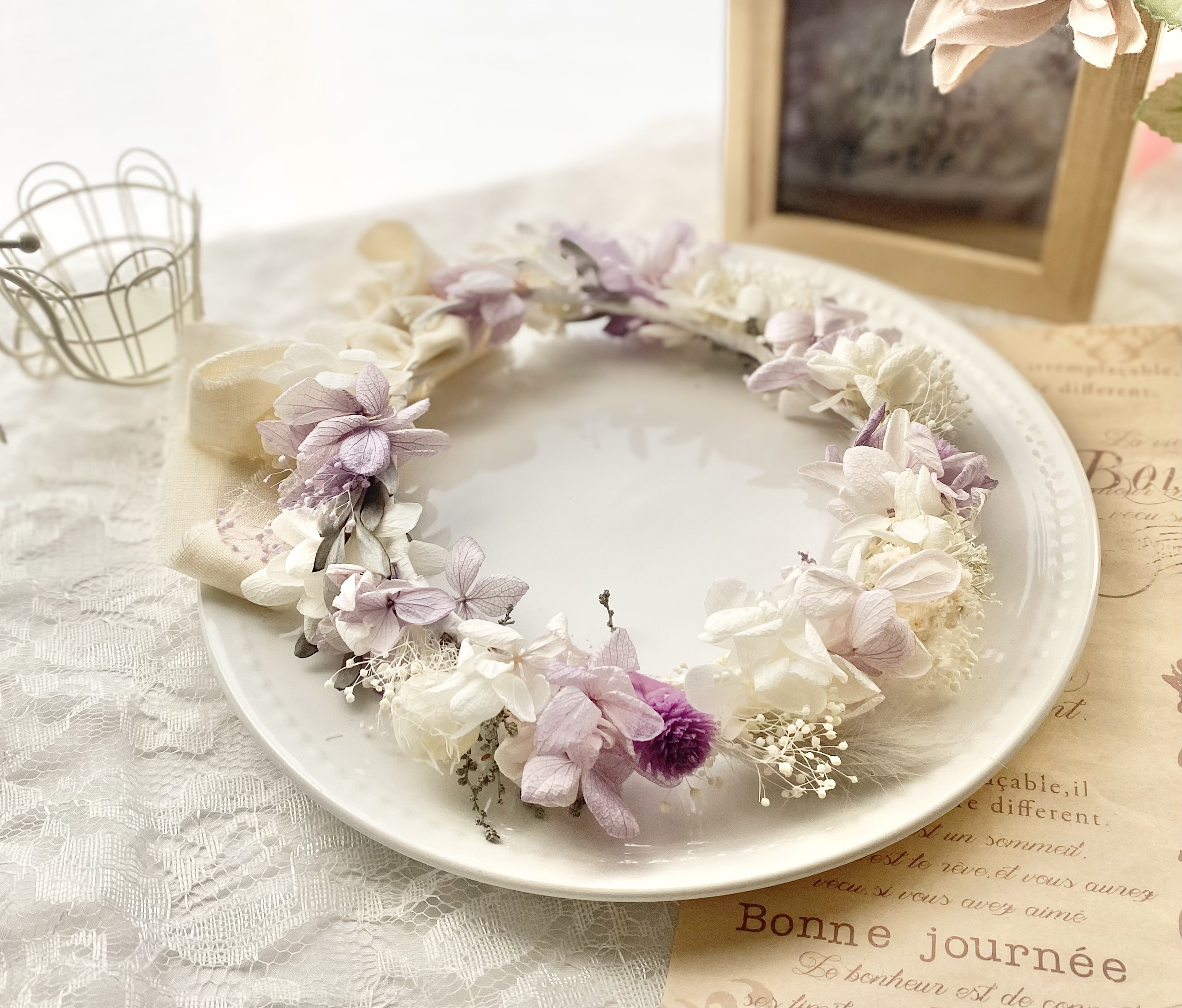 送料無料】【218】~angel purple~ ベビー 花冠 花かんむり キッズ 雑貨 