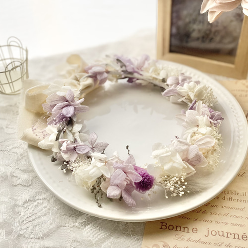 送料無料】【218】~angel purple~ ベビー 花冠 花かんむり キッズ 雑貨 