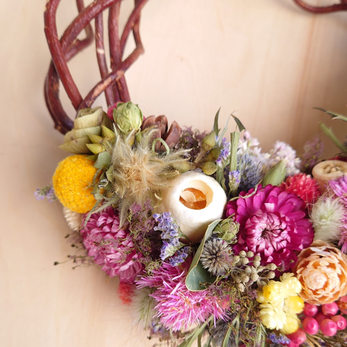 灯台守の植物園 ～herbier de brume～ドライフラワー ハーフリース