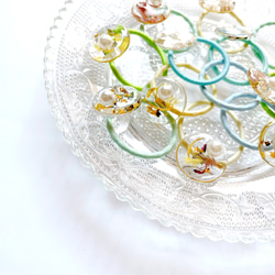 受注製作】キッズヘアゴム 本物のお花のレジンアクセサリー お揃い