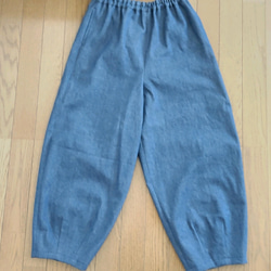 岡山デニムのコクーンパンツ　ネイビー 7枚目の画像